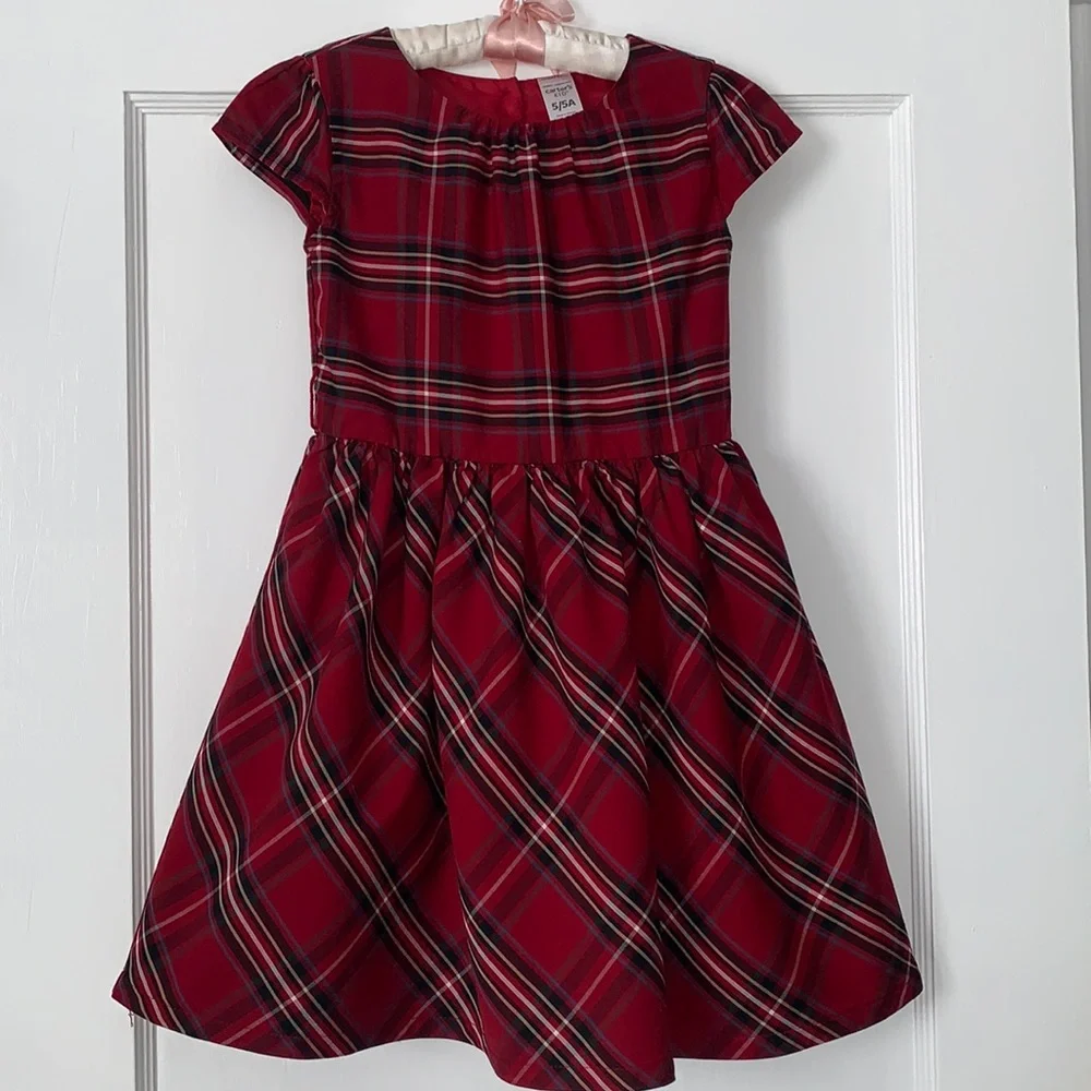 Carter’s Red Plaid Dress 5 Holiday Christmas EUC